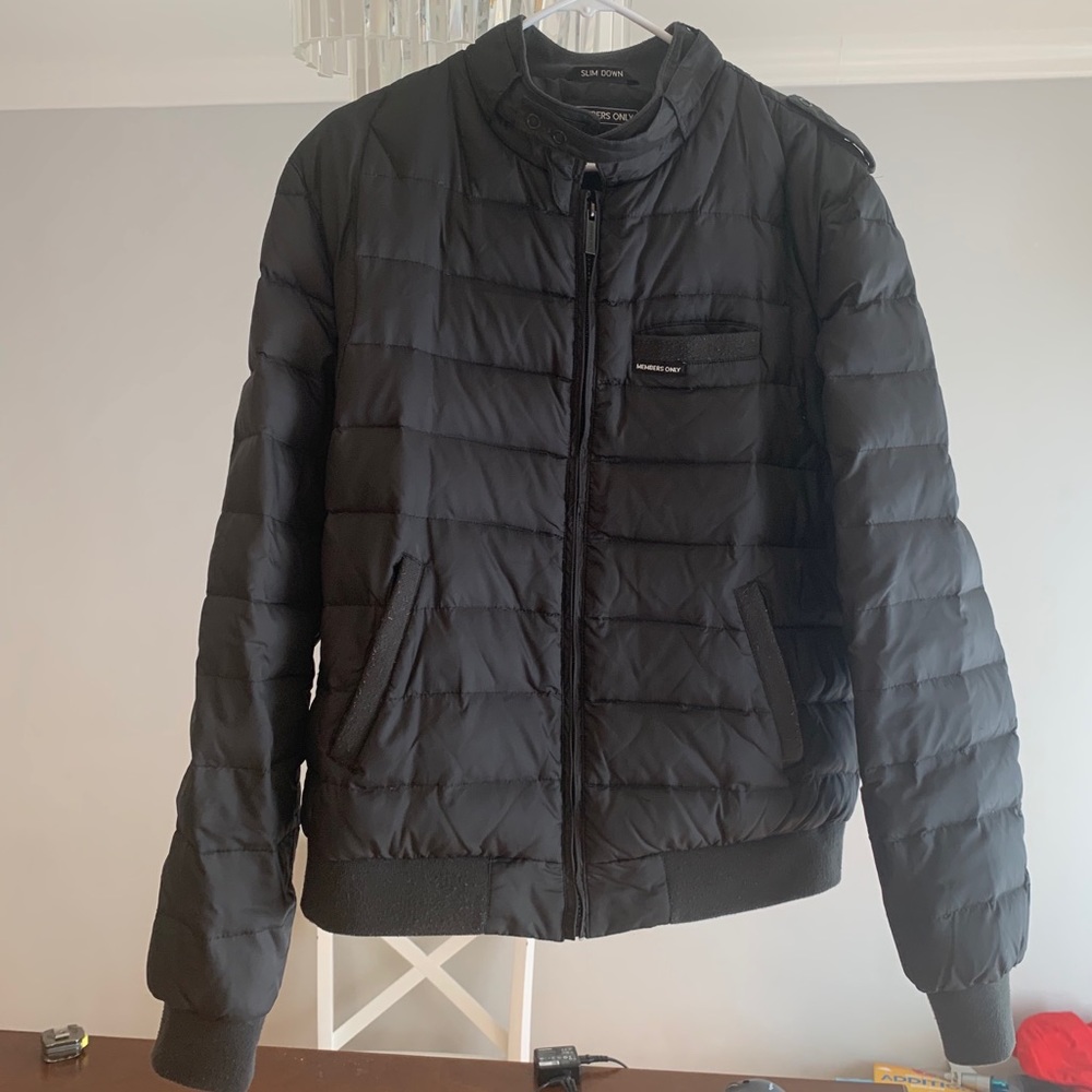 Members Only black down/feather jacket
